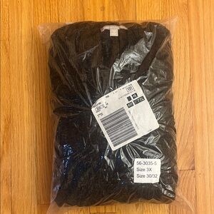 Woman Within Black Textured Cardigan